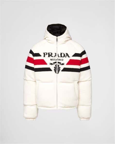 prada cropped cashmere down jacket|White Cropped cashmere down jacket .